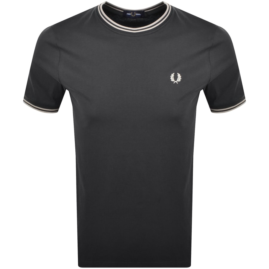 Fred Perry Twin Tipped Short Sleeved T Shirt Grey | Mainline